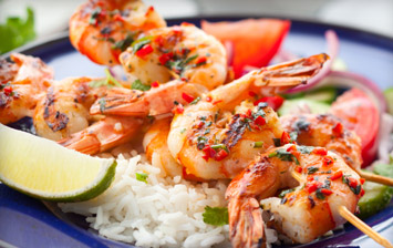 Sweet Chilli Prawns with Snow Peas