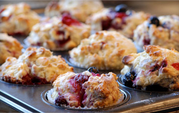 Blueberry and Raspberry Breakfast Muffins